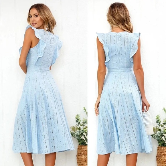 ECOWISH Baby Blue Dress NWT - Picture 2 of 10